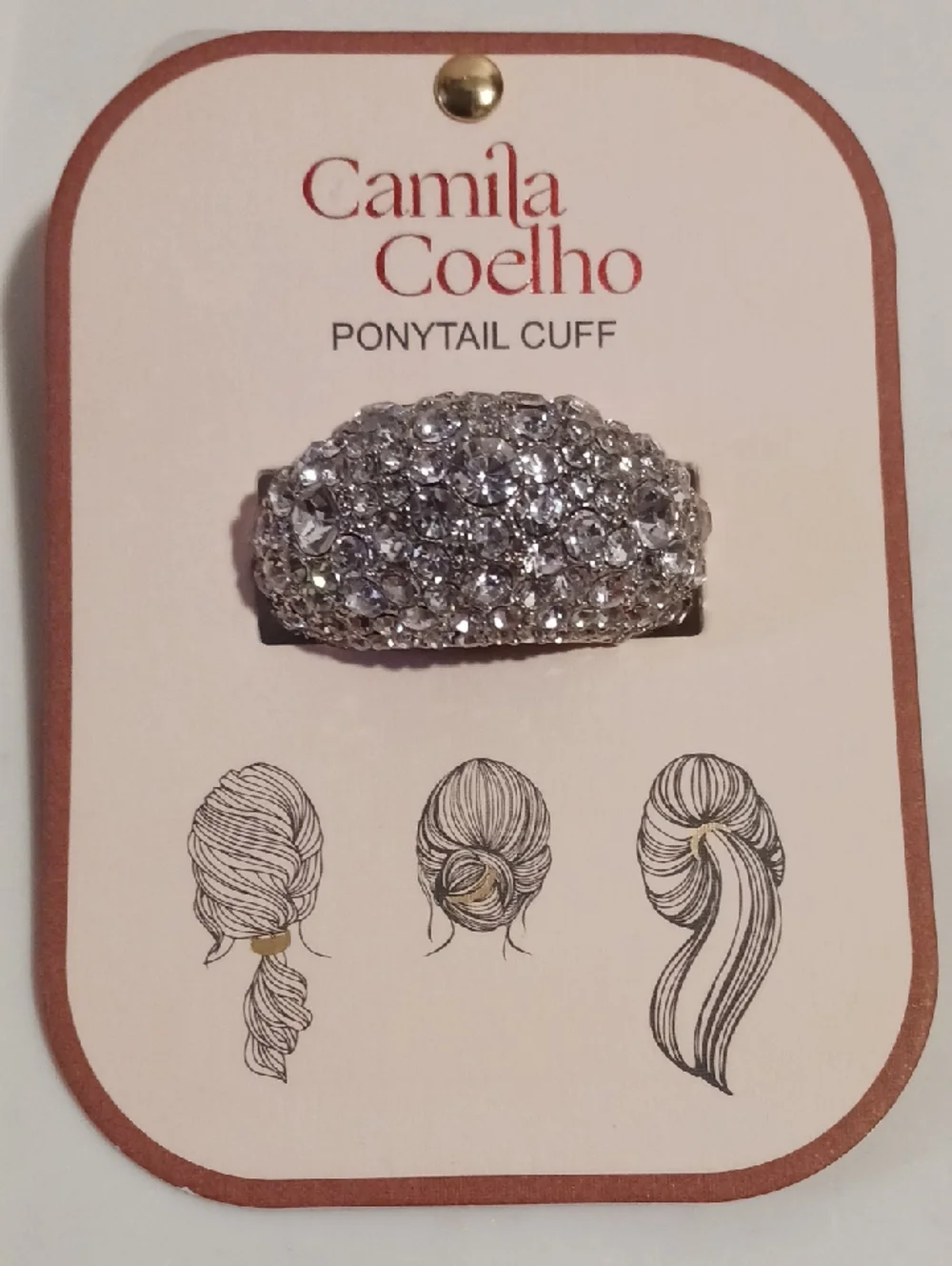 Elegant ⚜️ Camila Coelho Silver Crystal/Rheinstone Ponytail Cuff ⚜️